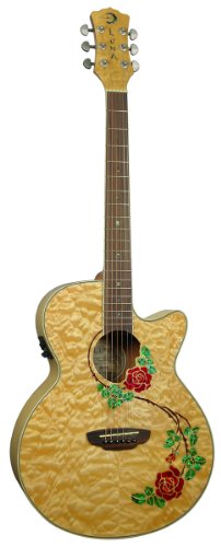 Luna Guitars Flora Rose Acoustic Electric Guitar