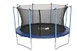 Advendise Trampolin 396 cm mit Sicherheitsnetz bis 150kg, schwarz/blau, 396 cm