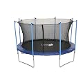 Advendise Trampolin 366 cm mit Sicherheitsnetz bis 150kg, schwarz/blau, 366 cm