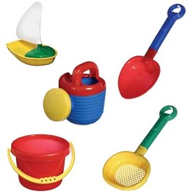 Sand and Water Toys: Beach or Sandbox Play Set Including Boat, Shovel-Sieve, Watering Can, Spade... by Balls