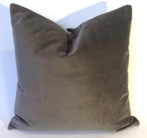 Decorative Throw Pillow Cover - Gunmetal Gray Cotton Velvet- 20''x20" (51x51cm) - Insert pillow no included