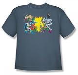 Justice League Face Off Youth S/S T-shirt in Slate by DC Comics