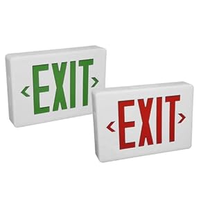 Hubbell Lighting Compass ECSXWGEB3 Emergency LED Exit Sign, Green Letters by 
