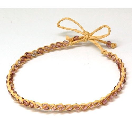 Lilac Beaded Friendship Anklet
