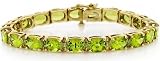 Green Peridot Bracelet in 14K Gold