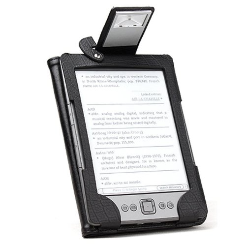 MiniSuit Leather Folio Case Cover with LED Reading Book Light for Amazon Kindle 4 4th Gen