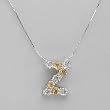 Necklace With 2.35ctw Precious Stones - Genuine Citrines and Topazes Beautifully Crafted in 925 Sterling silver. Total item weight 5.0g Length 16in