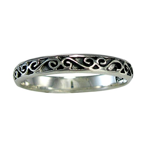 Narrow Sterling Silver Celtic Motif Band Ring for Men or Women sz 4-15