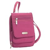 Baggallini BVC311FSPT Baggallini Bon Voyage Bagg Crinkle Fuschia/Pewter Ladies Crossbody Bag