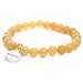 Sterling Silver Honey Jade Hope Wish Bead Stretch Bracelet