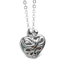 Large Mother's Heart Birthstone Locket with Set of 12 Birthstones