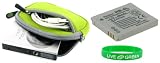 2n1 Neoprene (Neon Green) Sleeve Case and NP-45 Battery for Fujifilm FinePix XP10 12 MP Waterproof Digital Camera Green