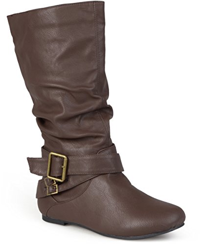 Journee Collection Womens Regular Sized and Wide-Calf Slouch Buckle Boot