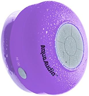 AquaAudio Mini Ultra Portable Waterproof Bluetooth Wireless Stereo Speakers with Suction Cup for Showers, Bathroom, Pool, Boat, Car, Beach, Outdoor etc. | For All Devices with Bluetooth Capability + Siri Compatible - 6 Hours Playtime / with Built-in Mic for use as a Powerful Handsfree Speakerphone (Purple)
