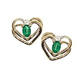 0.54 cttw Genuine Emerald Earrings - 14kt White or Yellow Gold LIFETIME WARRANTY