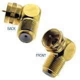 GTMax Coax Right Angle Male to Female Adapter (Gold Color)