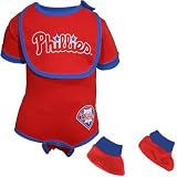 Philadelphia Phillies Red Newborn Baseball Bib & Booties Set