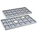 2 Gray 18 Slot Coin Jewelry Showcase Display Tray Inserts