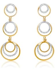 14k TWO TONE GOLD WOMENS EARRING LE-4146 DIAMOND 0.55CT TW