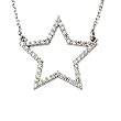 14K White Gold Diamond Star Necklace - 0.25 Ct.
