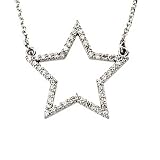 14K White Gold Diamond Star Necklace - 0.25 Ct.