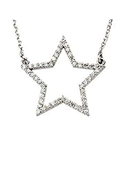 14K White Gold Diamond Star Necklace - 0.25 Ct. -- LIFETIME WARRANTY