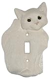 House Cat Kitten White Single Switch Plate Cover