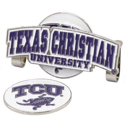 Texas Christian Horned Frogs Slider Hat Clip W/ Golf Ball Marker - Ncaa College Athletics
