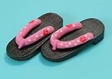 【訳あり/子供下駄】（16.5cm）ピンク・水玉と花 浴衣 ゆかた 夏祭り かわいい 浴衣帯
