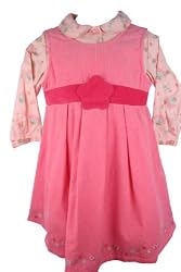 Laura Ashley Baby Girls Pink Corduroy Jumper Dress-18 Months