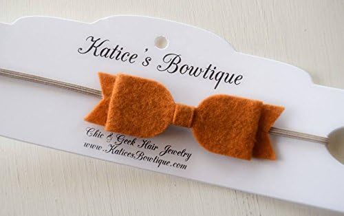Natural Felt Pumpkin Spice Modern Bow Headband