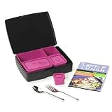 Laptop Lunch Bento Set 2.0, Black And Magenta