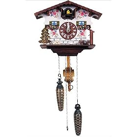 Black Forest - Battery Operated White Clock with Music 418QM by Alexander Taron