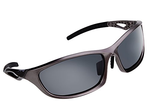 Polarized Sport Mens Sunglasses for Baseball Fishing Golf Running Cycling, Poshei P07 Fashion Women Sunglasses and Men Sunglasses with Tr90 Unbreakable Superlight Frame (Grey&Black)