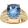 18K Yellow Gold London Blue Topaz Ring