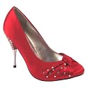 Womens Diamante Heel Satin Party Shoes