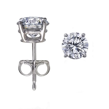 14K Gold, Round, Diamond Stud Earrings (1/2 ctw, I-J Color, I1-I2 Clarity)