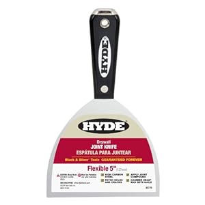 Hyde Tools 02770 5-Inch Hammer Head Flex Joint Knife, Black and Silver Hyde Tools 02770 5-Inch Hammer Head Flex Joint Knife, Black and Silver