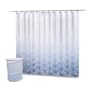 Elite Home Fashions Collapsible Hamper and Shower Curtain Set, Shell Design, Blue