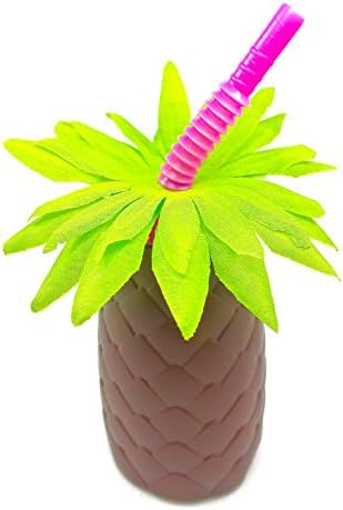Luau Pineapple Sipper Cup (Pink Straw)