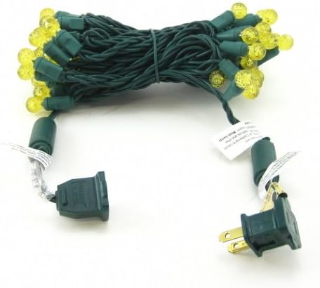 On Clearance! Yellow LED G12 Mini Christmas Lights, Professional Grade, Set of 50 Bulbs.