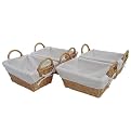 Rectangular Baskets with Liners Set of 4 - Honey