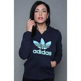 Buy adidas The Trefoil Hoody in Dark Indigo and Light Aqua hood ,Sweatshirts for Women by adidas