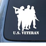 US VETERAN - Military - Vinyl Car Decal Sticker #1322 | Vinyl Color: White