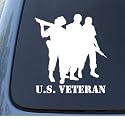US VETERAN - Military - Vinyl Car Decal Sticker #1322 | Vinyl Color: White