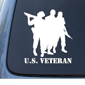 US VETERAN - Military - Vinyl Car Decal Sticker #1322 | Vinyl Color: White