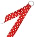 RED & WHITE POLKA DOT O-RING LONG SATIN FLOWING BELT
