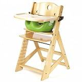 Keekaroo Height Right High Chair, Infant Insert and Tray Combo, Natural/Lime