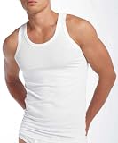 Mens Classic Cotton VEST singlet Underwear 2 Pack White-Blue-Navy