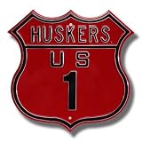 NEBRASKA CORNHUSKERS HUSKERS U.S 1 AUTHENTIC METAL ROUTE SIGN (17 X 17)
